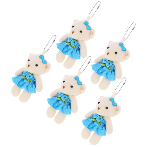 WESIEVYA 5St Hochzeitspuppe Wohnaccessoire kleine Bären aufhängen kleine Bärenspielzeuge tragbare Bärenfiguren Mini-Bären- Multifunktionaler Bärenanhänger Bärenpuppe mini Plüsch Blue von WESIEVYA