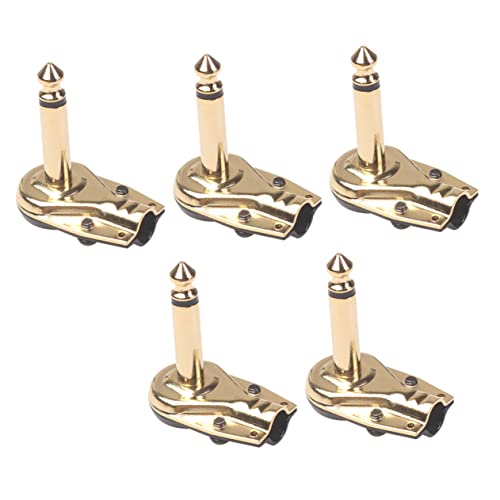 WESIEVYA 5St Koppler für Gitarren-Effektpedale Kupplung Klinkenstecker Adapter E-Gitarren-Part Gitarren-Hardware E-Gitarrenteile 6,35-mm-Effektpedalanschluss Golden von WESIEVYA