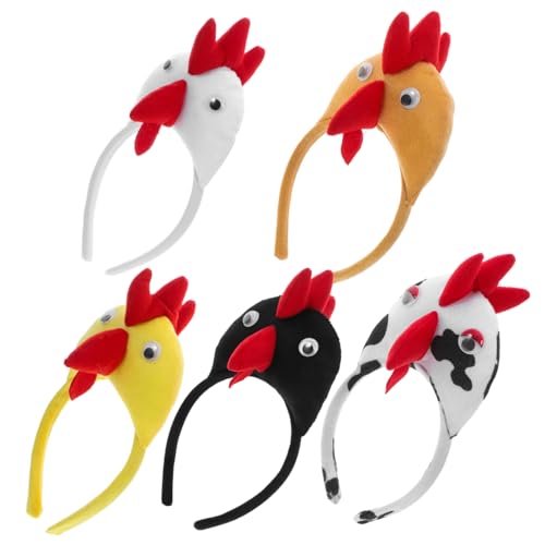 WESIEVYA 5 Stücke Tier Huhn Stirnband Plüsch Bequeme Frauen Kinder Stirnband Für Halloween Party Bühne Maskerade von WESIEVYA