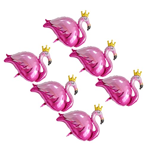 WESIEVYA 6 Stück Flamingo Ballon Hawaii Ornament Flamingo Folienballons Kreative Ballons Flamingo Themenballons Ballondekoration Party Dekoration Luftballons Luau Ballons Rosa von WESIEVYA