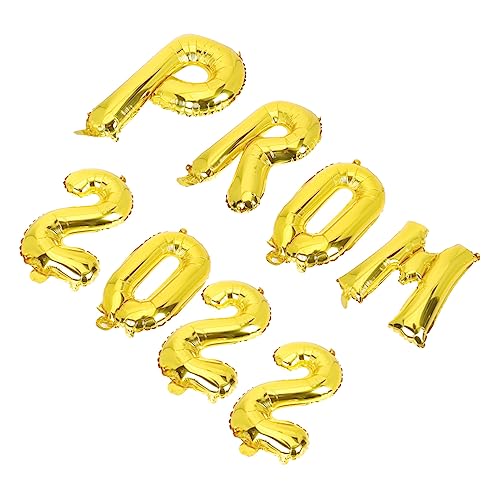 WESIEVYA 8 Stk Abschlussballon-set Metallische Luftballons Abschlussbanner Partydekor Ballon Versorgung Abschlussszenendekore Dekorationen Für Abschlussfeiern Aluminiumfolie Golden von WESIEVYA