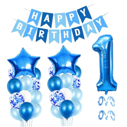 WESIEVYA Geburtstagsballondekoration 1 Set Ballons Zur Geburtstagsfeier Bunte Ballons Für Festliche Anlässe Digitale Zahl 1 Dekoration Für Happy Birthday Themen Events Hintergrundwand Ballons von WESIEVYA