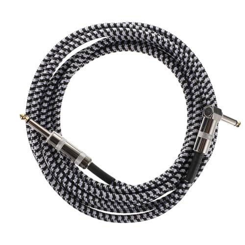 WESIEVYA Audiokabel Für E-gitarre Kabel Für Bassverstärker Kabel Für Elektrische Gitarre Gitarren-patchkabel Tastaturkabel Weiße E-gitarre Patchkabel Gitarre Black Farbe Weiches Gewebe von WESIEVYA