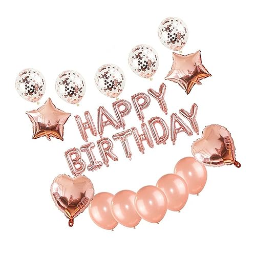 WESIEVYA Geburtstagsfeier Ballon Set Mit Buchstaben Und Sternen Rosé Dekorative Luftballons Für Geburtstagsfeiern Babypartys Und Hochzeiten von WESIEVYA