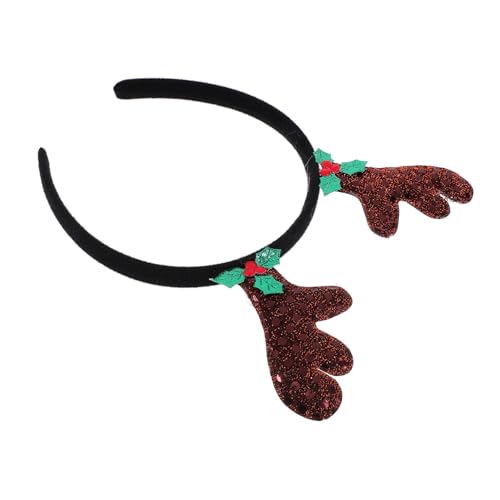 WESIEVYA Geweih Stirnband Stirnbänder Weihnachten Glitzerndes Elchgeweih Elchhorn Haarreifen Weihnachtsspangen Haarschmuck Für Weihnachten Elch Stirnband Weihnachtszubehör von WESIEVYA