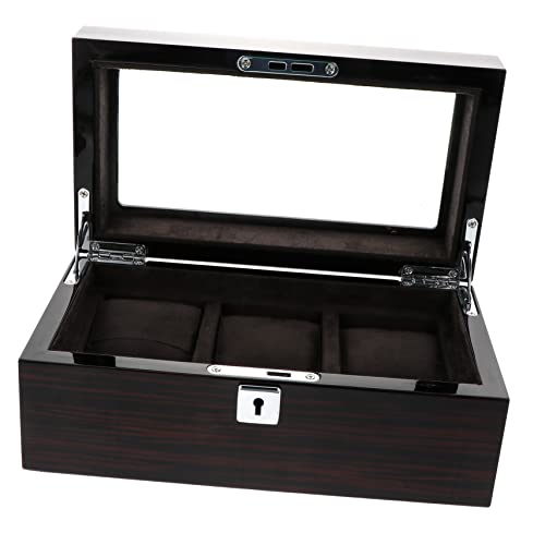 WESIEVYA Kasten Uhrenbox storage boxes aufbwahrungs-box schmuckkassette Schmuckvitrine aubewahrbox Uhrengehäuse Armbandanzeige schmuckschatulle aus holz Behälter beobachten natürliches Holz von WESIEVYA