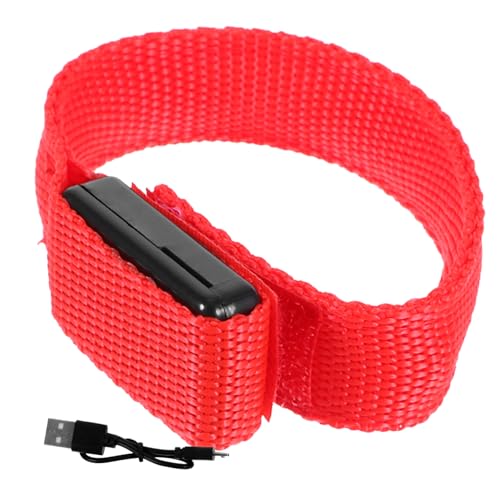 WESIEVYA LED-Leuchtarmband Leuchtarmbänder Süßigkeitenwagen Glow LED Slap Armband wiederaufladbare LED-Armbänder party sachen party supplies LED-Glüh-Armbänder Leuchtendes Armband Stoff rot von WESIEVYA