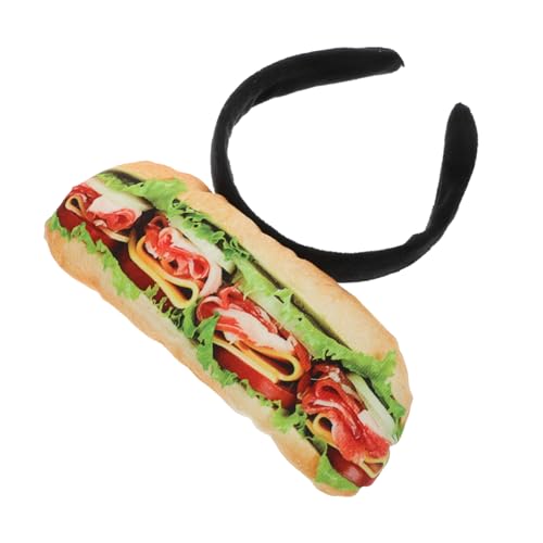 WESIEVYA Sandwich-stirnband Essen Kostüm Rotes Kopftuch Strass-stirnband Make-up-stirnband Sonnenbrillen-stirnband Hautpflege-stirnband Künstliches Stirnband Stirnbänder Anzeige Mütze Stoff von WESIEVYA