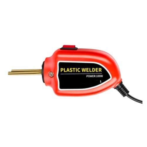 Auto-Stoßstangen-Reparaturmaschine, 100 W, Kunststoff-Schweißgerät, Lötkolben, Klammern, Werkzeugsatz For Stoßstangenreparaturen Und PVC-Löten(Red,Welder X200pcs Nails) von WESLNN