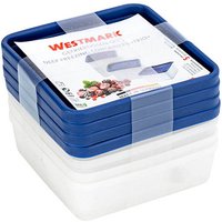 WESTMARK Frischhaltedosen-Set Trio 3,6 cm hoch weiß, blau 0,25 l, 4 St. von WESTMARK