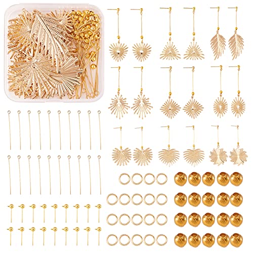 WEWAYSMILE 1 Box Set Zur Herstellung Geometrischer Ohrringe, Bausatz Für Baumelnde Ohrstecker, Für Die Schmuckherstellung (Golden) von WEWAYSMILE