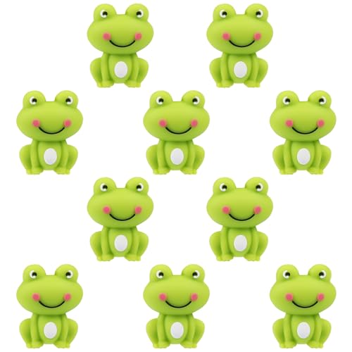 WEWAYSMILE 10 Stück 3D Silikonperlen Silikonperlen In Großpackung Tier Silikonperlen Silikon Stiftperlen Für DIY Schlüsselanhänger Perlenstift Schmuckherstellung (Frosch) von WEWAYSMILE