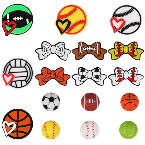 WEWAYSMILE 17 Stücke Einzigartige Silikonperlen Silikonperlen Für Stifte Cartoon-Silikonperlen Für Armband,Schlüsselanhänger,Schmuck,Basteln(gemischte Ballspiele) von WEWAYSMILE