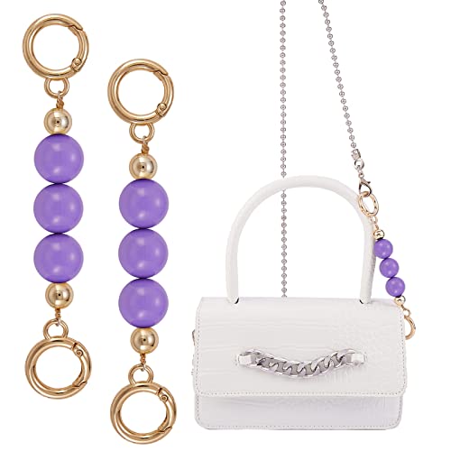 WEWAYSMILE 2 Stück Riemen Kette Handtaschen, Taschenhenkel Kette Tasche, Perle Kettenriemen Taschenkette, Zum Basteln von Handtaschen-Kupplungen, 135 mm/5.3 Zoll(Violett) von WEWAYSMILE