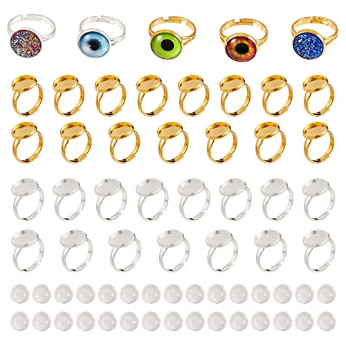 WEWAYSMILE 30 Stk. 2 Farben Ringbasis Blanko Lünette, Cabochon-Ring-Einstellungen, Verstellbare Ringrohlinge, Für DIY-Ringschmuckherstellungszubehör WEWAYSMILE 30 Stk. 2 Farben Ringbasis Blanko Lünette, Cabochon-Ring-Einstellungen, Verstellbare Ringrohlinge, Für DIY-Ringschmuckherstellungszubehör von WEWAYSMILE