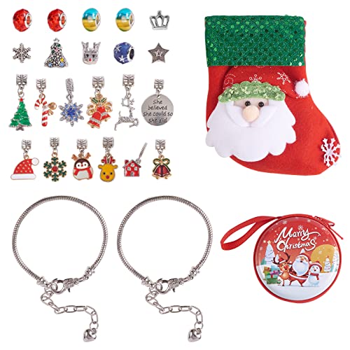 WEWAYSMILE Weihnachten DIY Bettelarmband Geschenkset, Kit Herstellung Charm-Armbändern Für Weihnachten, Kit Herstellung Charm-Armbändern, Für Weihnachten DIY Craft And Arts (Gemischte Farbe) von WEWAYSMILE