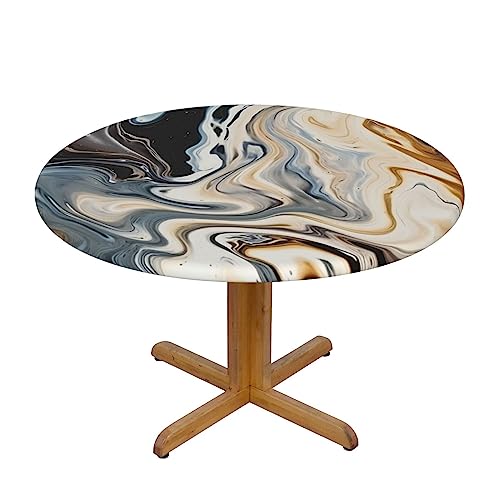 WEYEZE Abstrakte Marmor Tinte Textur Bedruckte Runde Tischdecke Wasserdicht Elastische Tischdecke Dekorative Runde Tisch Achteckig Tisch von WEYEZE