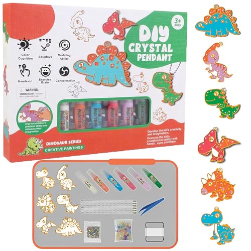 WEYSHHT DIY Crystal Paint Arts and Crafts Set, DIY Kristallfarben Kunst Set, Diamant-Malerei-Schlüsselanhänger-Set, Backfreies Kristallfarben-Kleber-Malerei-Anhänger-Spielzeug, Färbeanhänger von WEYSHHT