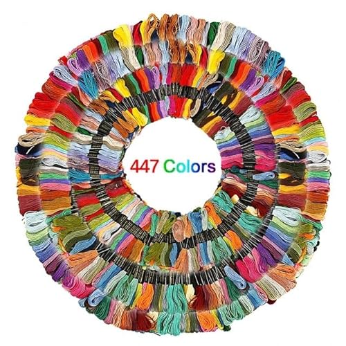 Stickgarn 100/200/447pcs Mix Colors Embroidery Thread Cotton Sewing Skeins Craft Cross Stitch Floss Kit Line DIY Tools Make Bracelets Sticken(447 colors) von WEbjay
