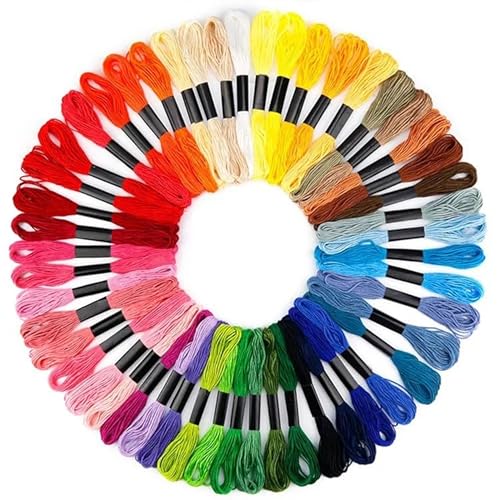 Stickgarn 240PCS /447 Colors Cross StitcCotton Embroidery Thread Floss Skein Kit DIY Sewing Tool Choose Your Neede Color Sticken(Random color) von WEbjay