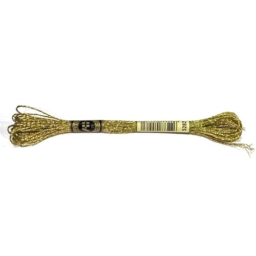 Stickgarn 8 Meters 12 Strands Colorful Metallic Thread Handmade Cross-stitch Wiring Thread Gold Silk Embroidery Thread Sticken(Ligt Gold) von WEbjay