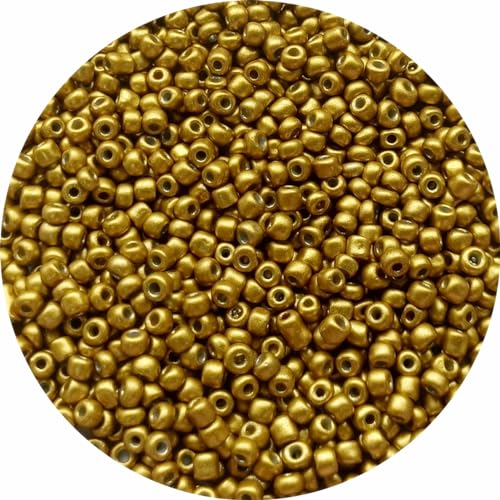 1000 Stück 3 mm Glasperlen zur Schmuckherstellung, Glasperlen zum Basteln für selbstgemachte Armbänder, Halsketten, Zubehör, Herstellung von Freundschaftsohrringen (Gold) von WEstux