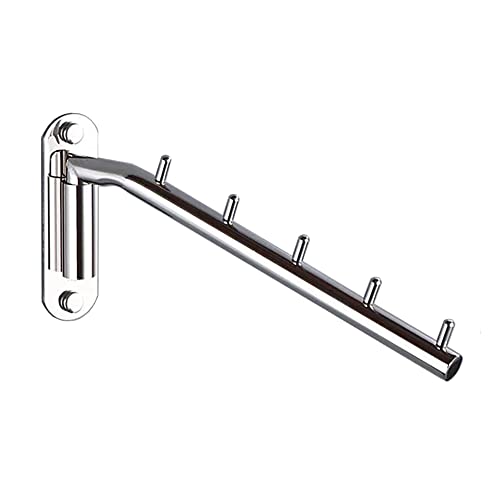 Drehbare Kleiderständer Klappbar Metall, Klappbar Wand Kleiderlüfter, 180°Drehbarer Wandkleiderhaken Edelstahl 5 Haken Waschküche Kleiderbügel Haken Halter Platzsparende Klapphaken Outdoor Indoor von WFCKPQF