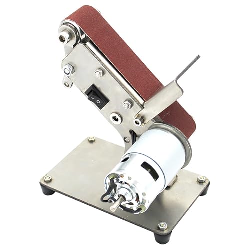 WFUAHA Elektrische Bandschleifmaschine, Mini-Schleifbandmaschine, DIY-Schneidkantenschärfer (895-Motor), Multifunktionale Polierschleifmaschine Aus Aluminiumlegierung von WFUAHA