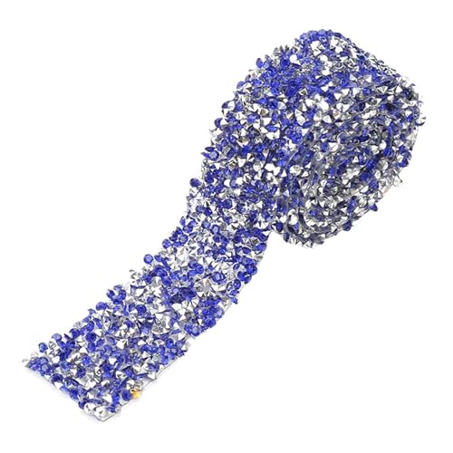 WGFOIP 1 Yard 30 Mm Kristall-Strassband, Glitzernde Mesh-Wickelrolle, Glitzernde Bling-Bänderrolle für Hochzeitsdekorationen (Dunkelblau) von WGFOIP