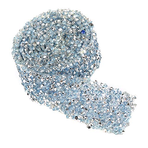 WGFOIP 1 Yard 30 Mm Kristall-Strassband, Glitzernde Mesh-Wickelrolle, Glitzernde Bling-Bänderrolle für Hochzeitsdekorationen (Hellblau) von WGFOIP