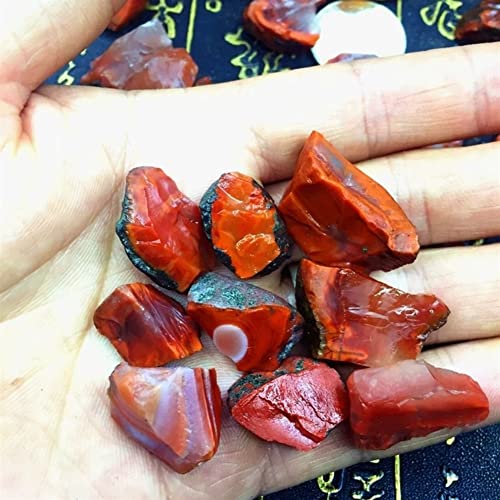 WGPHDW Heilender Kristall Natürlicher rauer Karneol-roter Achat-Roher Stein DIY. Machen Schmuckproben Aquarium Garten Dekor Haus Dekoration (Size : 50g) von WGPHDW