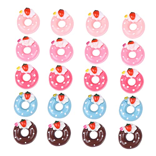 20St DIY Donut Zubehör Handy-Shell-Ornament künstliche Donut-Design-Accessoires kunstharz geburtstagsmitgebsl Geschenkeidee DIY zubehör Bastelbedarf für DIY-Projekte Plastik WHAMVOX von WHAMVOX