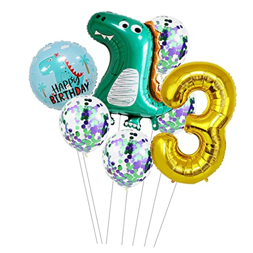 WHAMVOX 1 Satz Dinosaurier-ballon-set Partydekoration Party-ornament Partyschmuck Zahlenballon Luftballons Zur Babyparty -dekorationen Luftballons Als Partydeko Aluminiumfolie von WHAMVOX