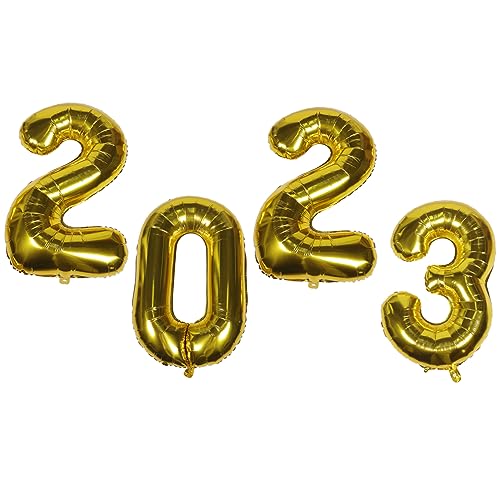 WHAMVOX 1 Set 2023 Goldene Folienballons Neujahrsdeko Für Partys Geburtstagsfeiern Und Festliche Anlässe Ideal Als Partyballon Set Für Kreative Dekorationen von WHAMVOX