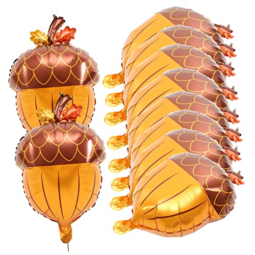 WHAMVOX 10 Stück Aluminiumfolien Ballon Thanksgiving Ballons Dekorative Tannenzapfen Ballons Herbstthema Ballon Einzigartige Ballons Dekor Dekorativer Ballon Thanksgiving Zubehör von WHAMVOX