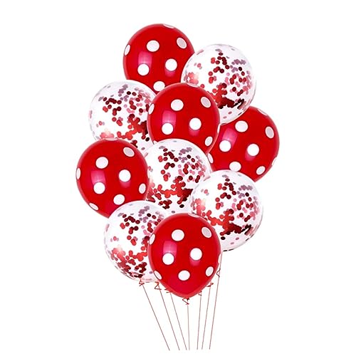 WHAMVOX 10 Stück Punkte Deko Ballons Aus Glänzendem Latex 5 Rote Glänzende Muster Und 5 Rote Punktmuster Ideal Für Festival Party Und Hochzeit Perfekte Dekoration Für Jeden Anlass von WHAMVOX