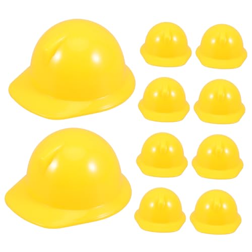 WHAMVOX 10St Mini-Bauhut Security Cap Safety Cap pezzettino Puppenhut-Zubehör Mini-Puppenmütze Puppe Machen Hut Auto Zubehör Kinderspielzeug Flaschendeckel-Dekor Hühnerschutzhelme Plastik von WHAMVOX