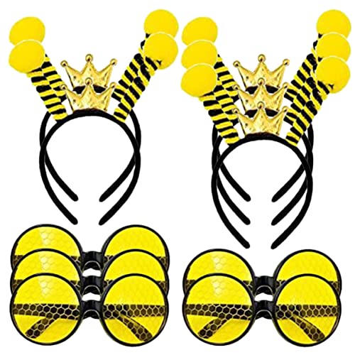 WHAMVOX 10st Stirnbandbrille Party-kopfbedeckungen Bienensonnenbrille Für Erwachsene Kostüm Halloween Bienen-haar-accessoire Bienen-stirnbänder Bienengläser Zubehör Stoff Yellow von WHAMVOX