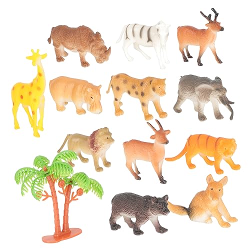 WHAMVOX 12 Stück Tiermodelle Waldtiere Kuchendekorationen Wüstentiere Figuren Waldtiere Kleine Tiere Tigerfiguren Waldtierfiguren Waldtiere Babyparty Dekorationen von WHAMVOX