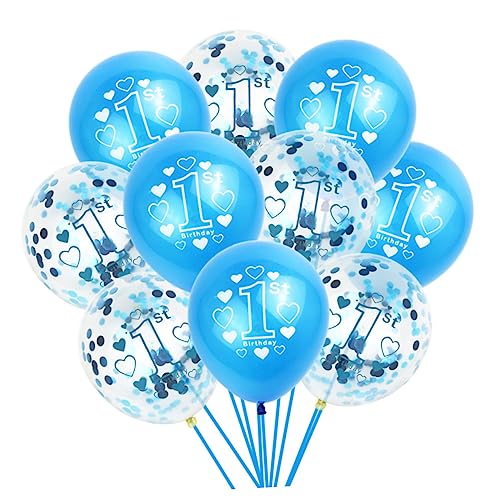 WHAMVOX 15 Stück 1 Satz Luftballons zum ersten Geburtstag Partyballon transparente Luftballons Konfetti-Luftballons konfettiballone deckenverkleidung Ballons bedrucken Latexballons von WHAMVOX