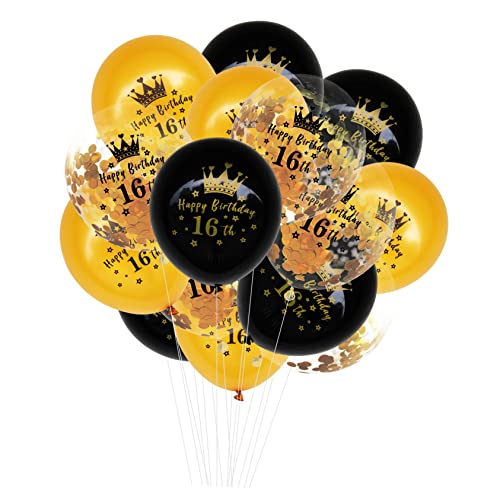 WHAMVOX 15St Geburtstag Luftballons Konfettiballons zum Geburtstag Luftballons für Geburtstagsfeiern wand polsterung deckenverkleidung Golddekor Zahlenballons Partyballons zum Geburtstag von WHAMVOX