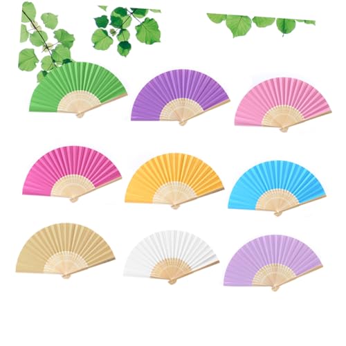 WHAMVOX 18 Stk Kinderfans Handheld-fans Handpapierfächer Tragbare Ventilatoren Diy Faltfächer Chinesische Ventilatoren Faltventilator Handgehaltener Papierfächer Colorful Hölzern von WHAMVOX