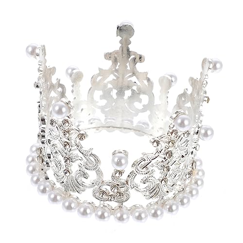 WHAMVOX 1stk Krone Dekoration Ornament Tiara-cupcake-topper Prinzessin Kuchen Tiara Tiara Krone Für Kuchendeckel Goldene Geburtstagsfeierkronen Backen Topper Krönung Silver Legierung von WHAMVOX