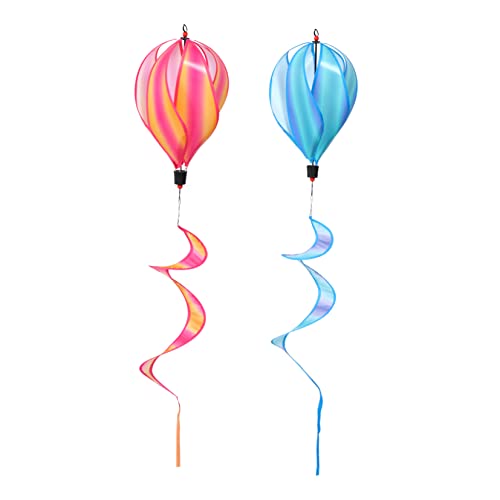 WHAMVOX 2 Stk Heißluft ballon Windst reifen Garten Windräder Kreisel Regenbogendecke wirbelt partyknaller kinder regenketten spiral hängende Verzierungen Regenbogen-Heißluftballons Stoff von WHAMVOX