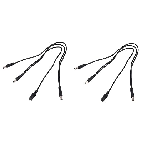 WHAMVOX 2 Stück 3 Effektpedalkabel gitarrenkabel power cable Kabelsplitter Geräuschisolierungskabel Mehrfachkabel Stromversorgungskabel Stromkabel kabel für elektrische gitarre Black von WHAMVOX