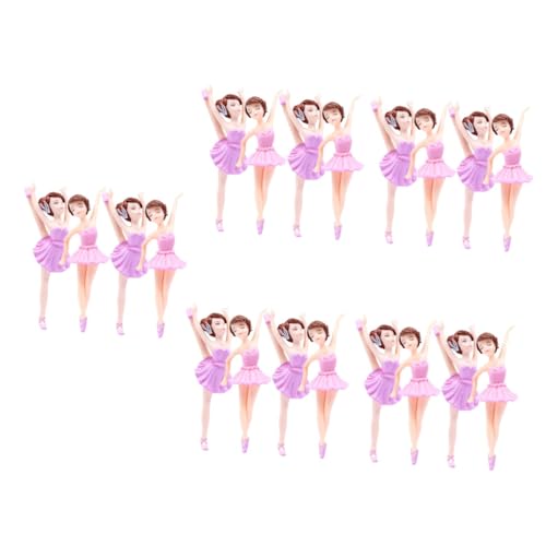 WHAMVOX 20 Stk Ballerina-Mädchen Kuchendekorationszubehör Cupcake-Topper für Mädchen Ballettmädchenfiguren Dessert-Topper schmücken Kuchendekoration für Mädchen Tänzerin Ornament PVC Weiß von WHAMVOX