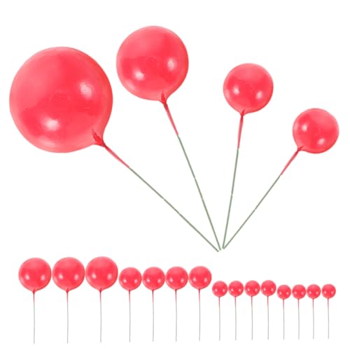 WHAMVOX 20 Stück Kuchendekorationszubehör Luftballons Geburtstags Cupcake Dekor Geburtstagskuchen Pick Cupcake Zubehör Geburtstagskuchen Zahnstocher Kugel Topper von WHAMVOX