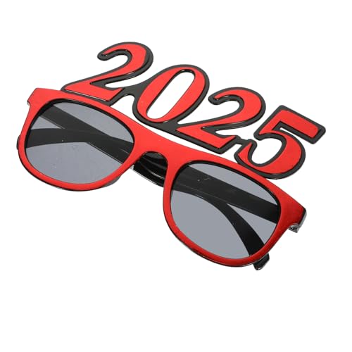 WHAMVOX 2025 Frohes Neues Jahr Brillen Lustige Zahlenbrille Neujahrs-sonnenbrille Klasse Von 2024 Brillen -requisiten Für Das Neue Jahr Partyzubehör Für Das Neue Jahr Rot Stk von WHAMVOX
