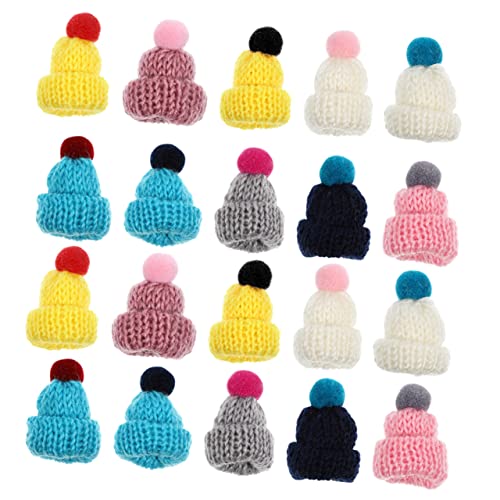 WHAMVOX 20st Mini-Hut Dekorative Puppenhüte Mini-dekor Multifunktionale Kleine Hüte Dekorative Miniaturhüte Bastelhüte Kawaii Kleine Hüte Kleine Strickmützen Kawaii Miniaturhüte Stricken von WHAMVOX