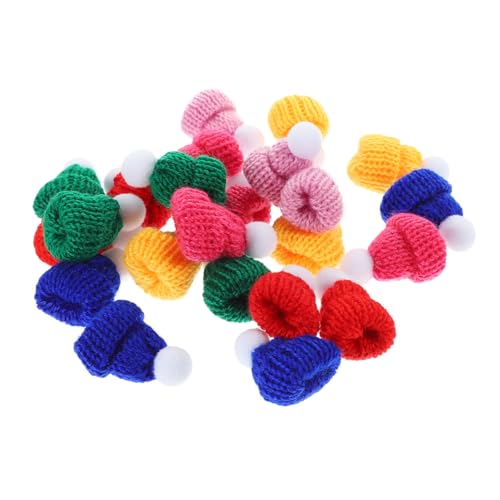 WHAMVOX 24 Stück Mini Strickmützen Für Weihnachtsdeko Wollmützen Bastelprojekte Ideal Für Miniaturpuppen Und Christbaumschmuck Festliche Bastelideen von WHAMVOX